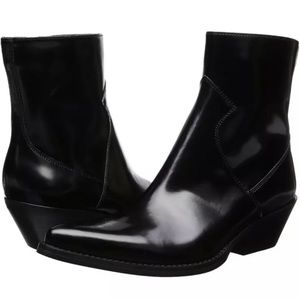 Calvin Klein Arianna Ankle Boots Black Patent Leather Size 9
